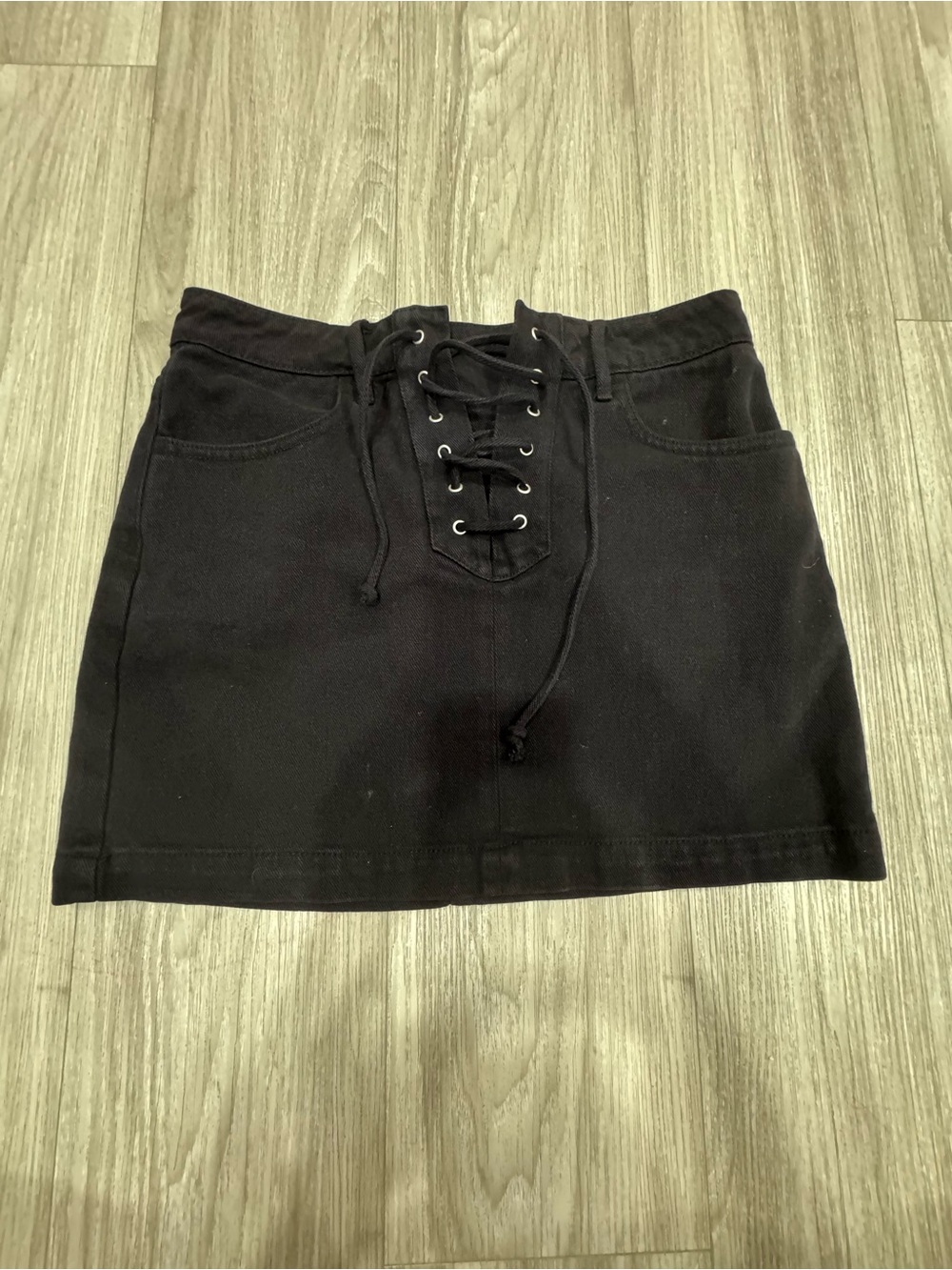 PacSun Black Lace-Up Mini Skirt - Read Description